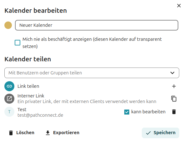 Kalender teilen